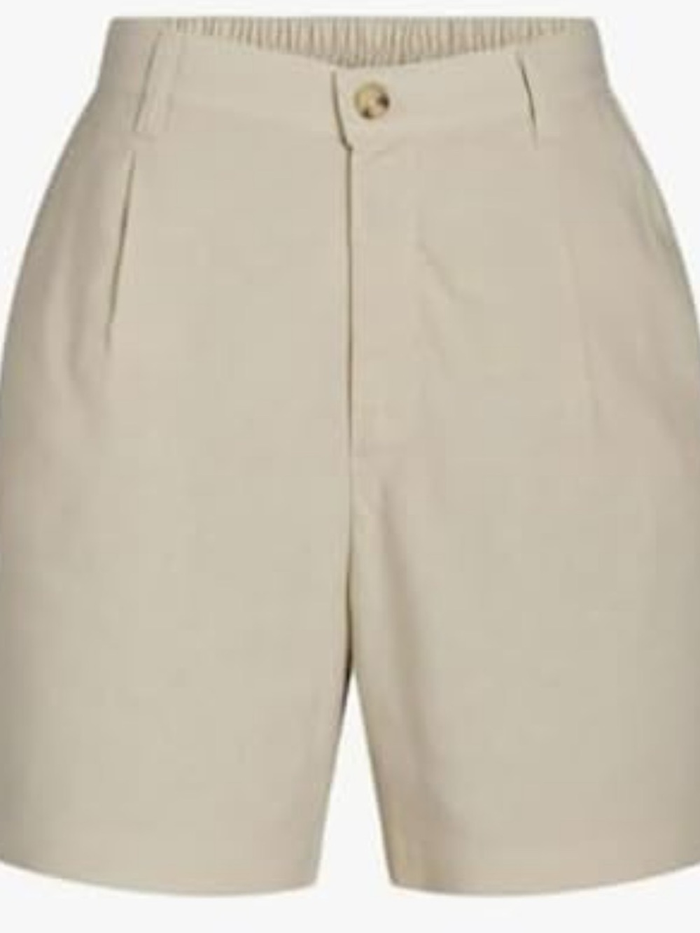 Khaki Linen Shorts Beige